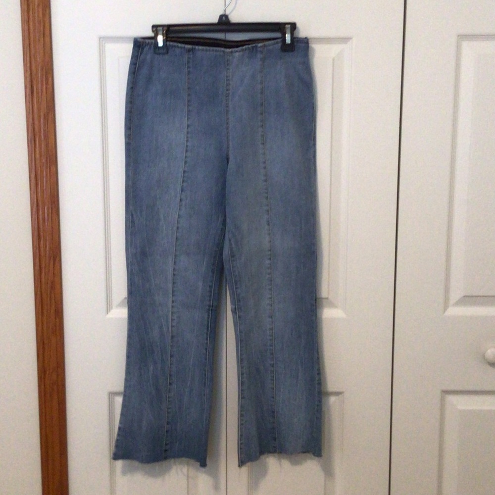 Blue Denim Wide-Leg Jeans